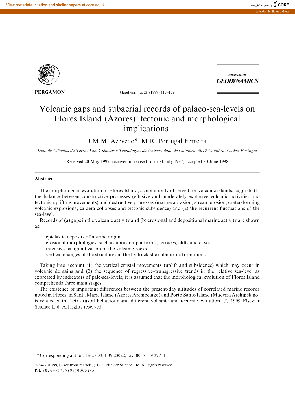 Volcanic Gaps and Subaerial Records of Palaeo!Sea!Levels on Flores Island