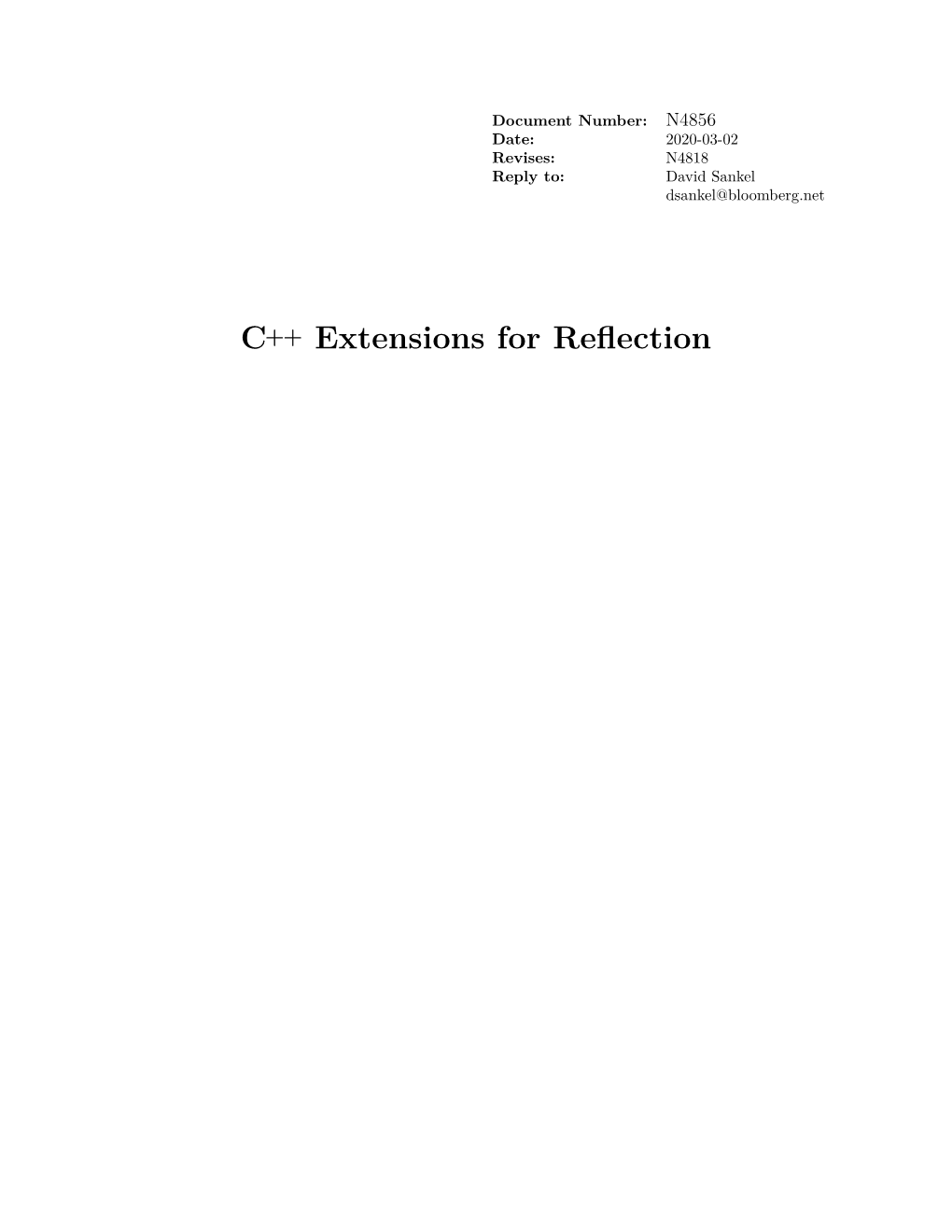 C++ Technical Specification — Extensions for Reflection