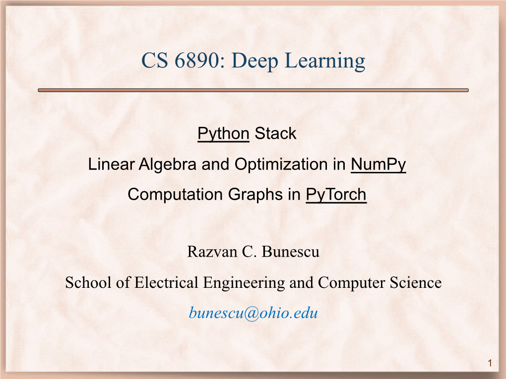 CS 6890: Deep Learning