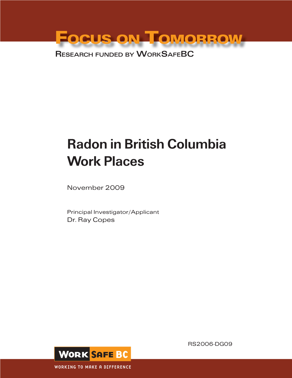 Radon in British Columbia Work Places
