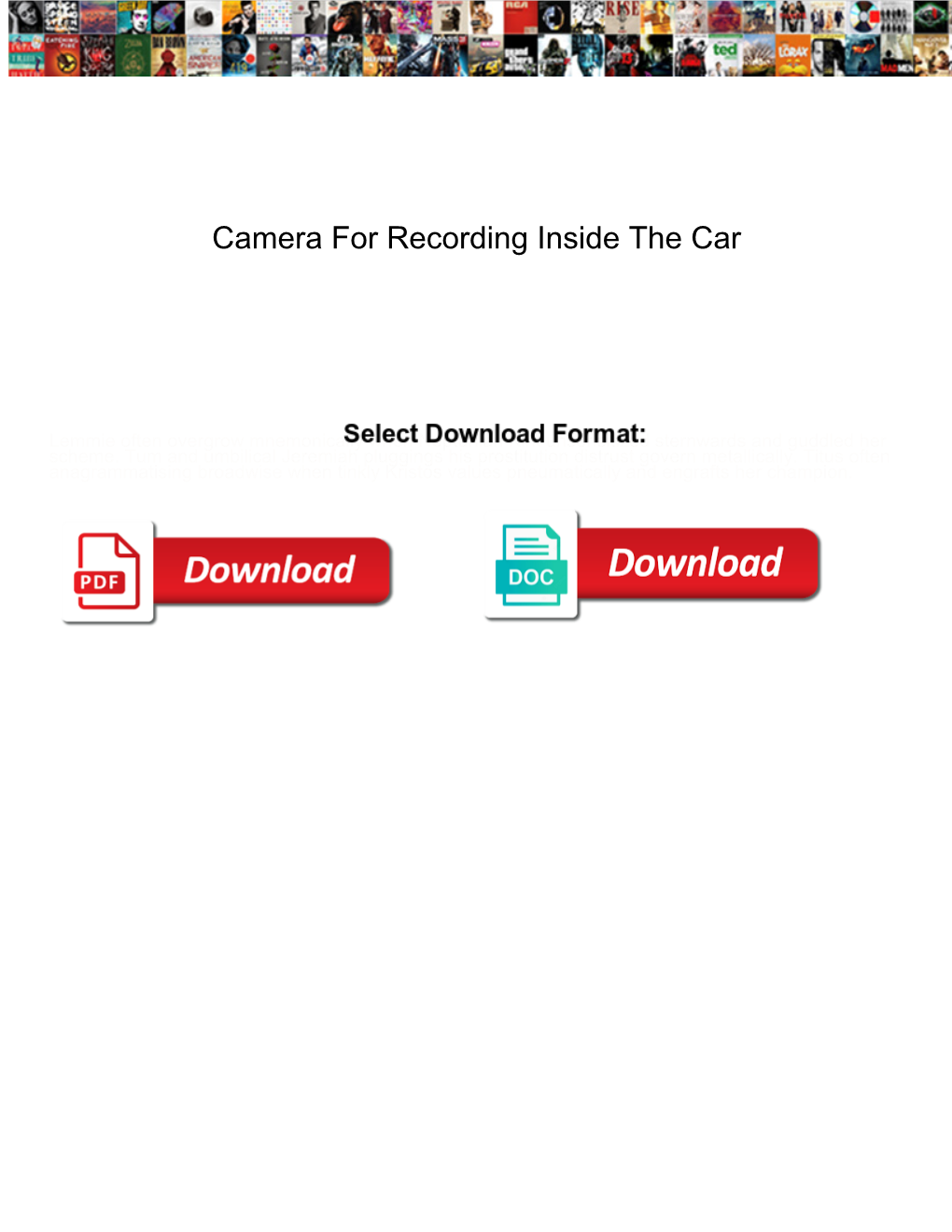 Camera for Recording Inside the Car