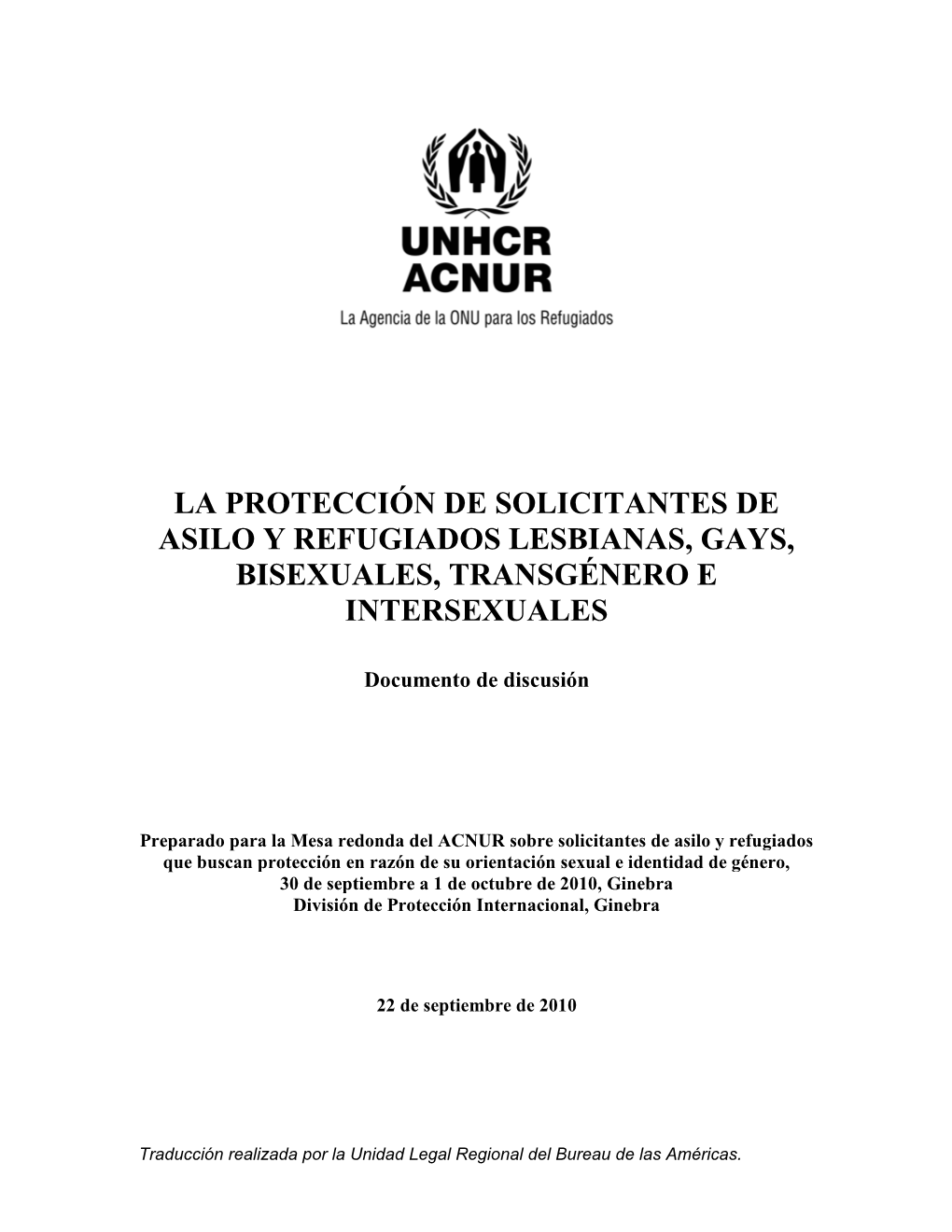 Documento De Discusión: La Protección De Solicitantes De Asilo
