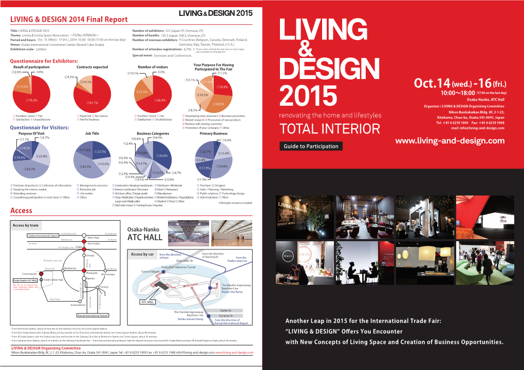 ATC Hall ①81.7% ②30.9% Organizer / LIVING & DESIGN Organizing Committee ③8.2% Nihon Bunkakaikan Bldg