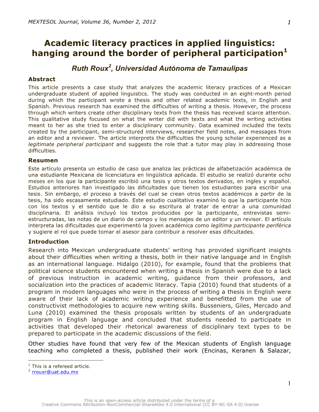 Academic Literacy Practices in Applied Linguistics: Hanging Around the Border of Peripheral Participation1