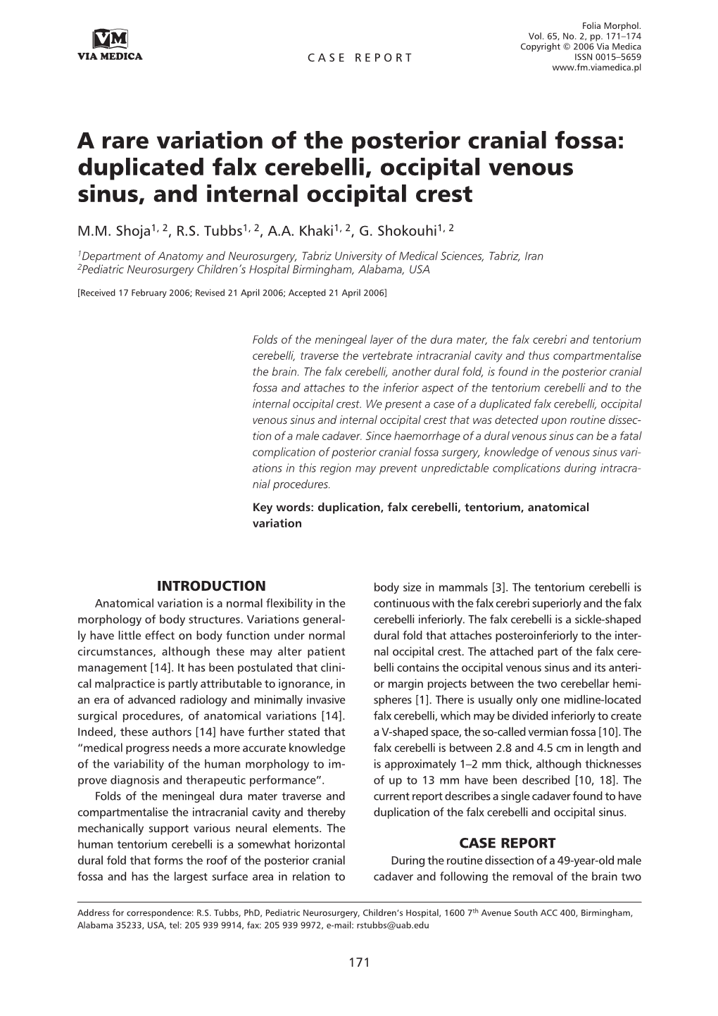 Duplicated Falx Cerebelli, Occipital Venous Sinus, and Internal Occipital Crest