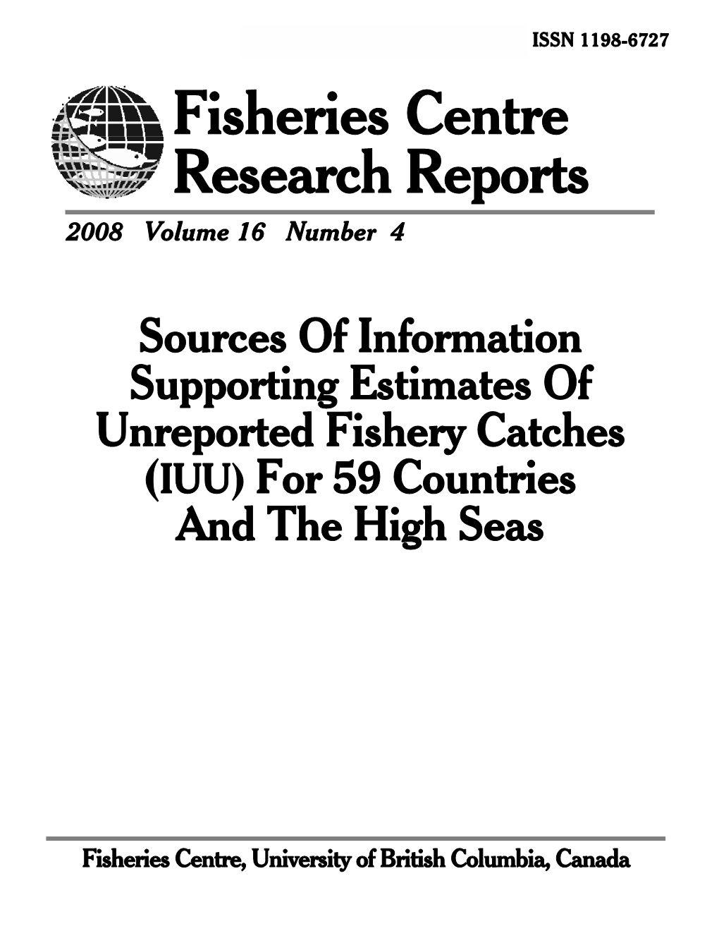 Fisheries Centre Research Reports