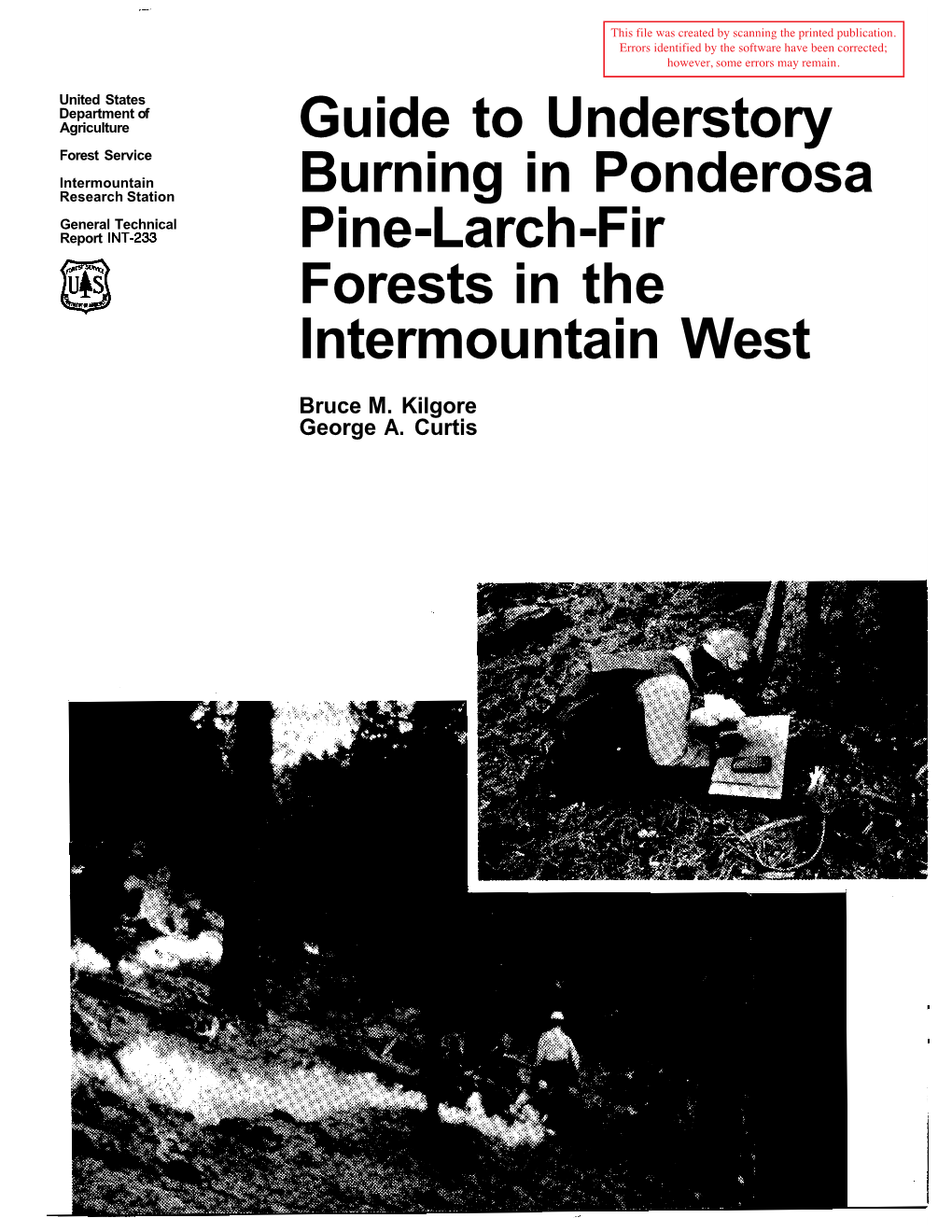 Guide to Understory Burning in Ponderosa Pine-Larch-Fir Forests in the Intermountain West