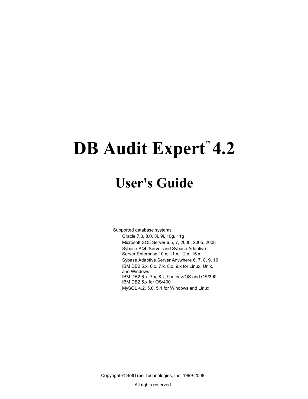 DB Audit 4.2 User's Guide