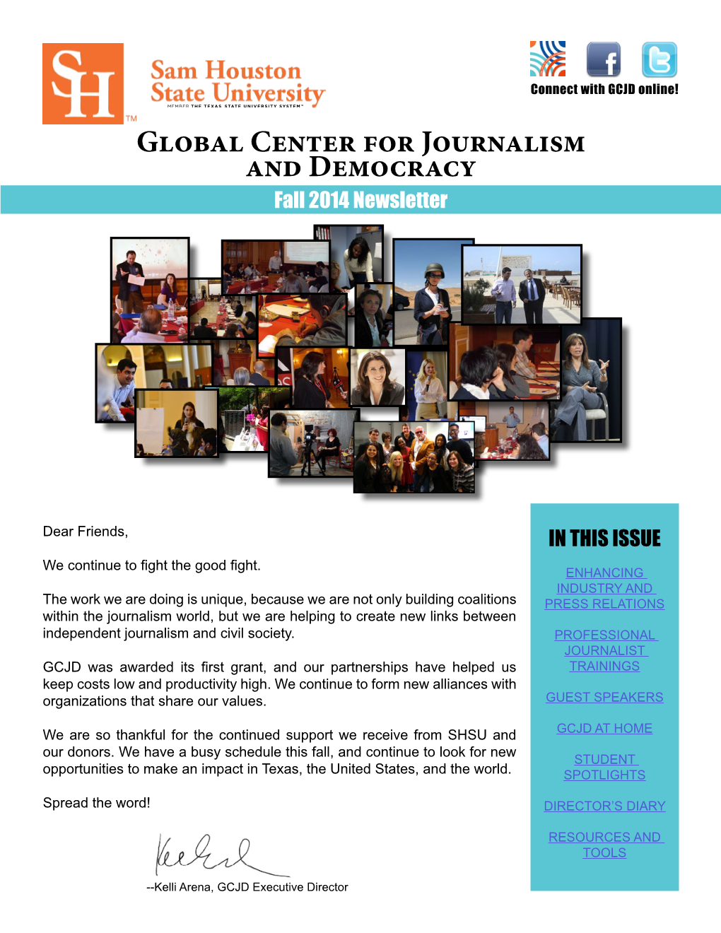 Global Center for Journalism and Democracy Fall 2014 Newsletter