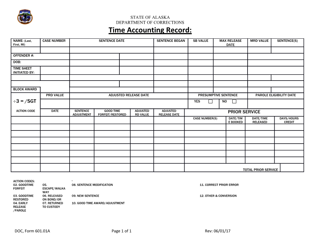 Time Accounting Record