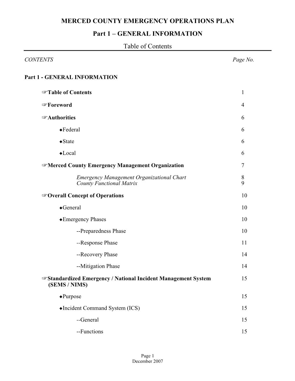 Model County Emergency Operations Plan