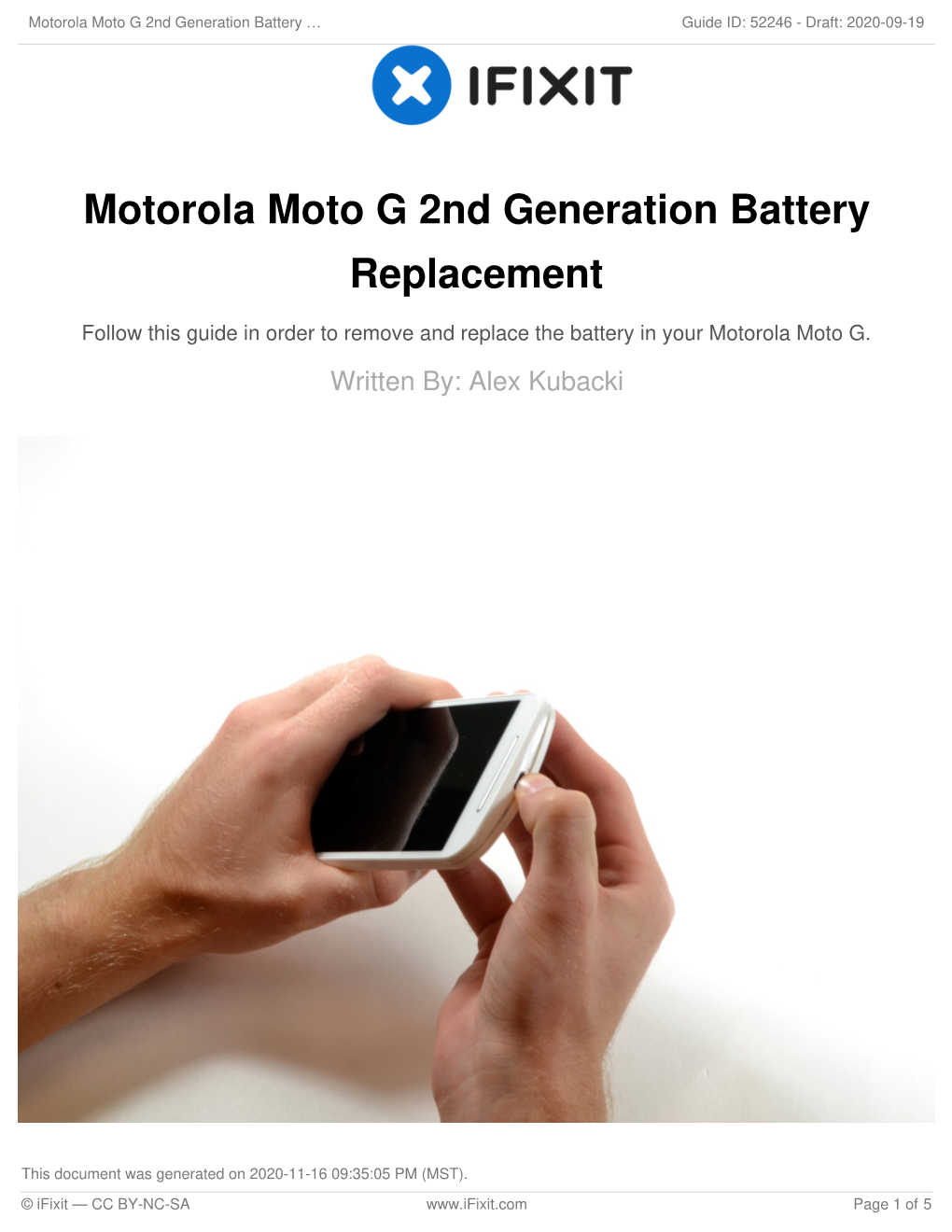 Motorola Moto G 2Nd Generation Battery Replacement