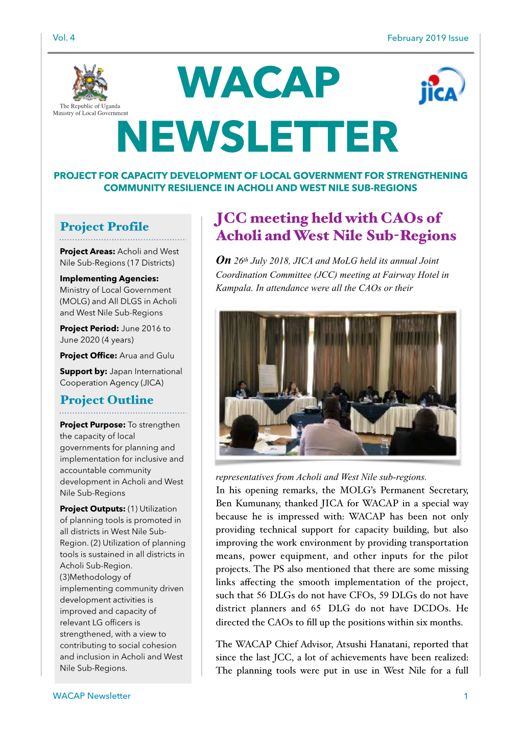 WACAP Newsletter �1 Vol