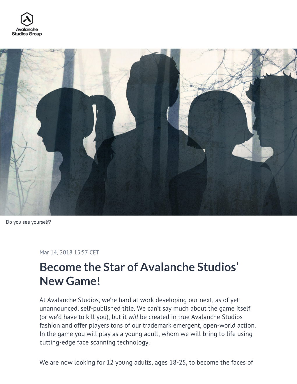 Become the Star of Avalanche Studios' New Game!