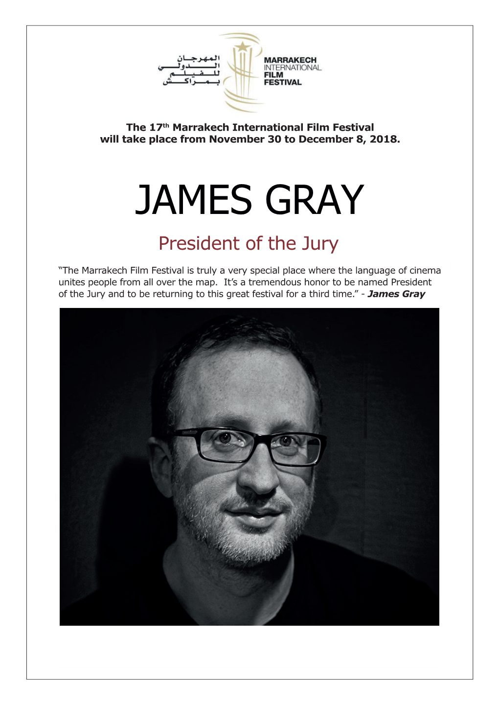 JAMES GRAY Presidentprésident of Du the Jury Jury