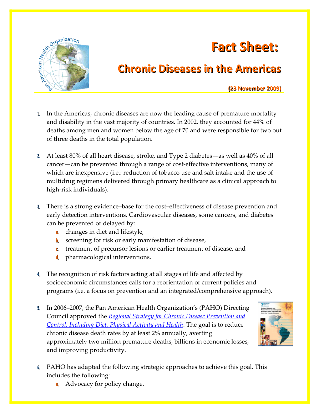 FACT SHEET: Chronic Diseases in Emerging Countries - Debilitating Impacts