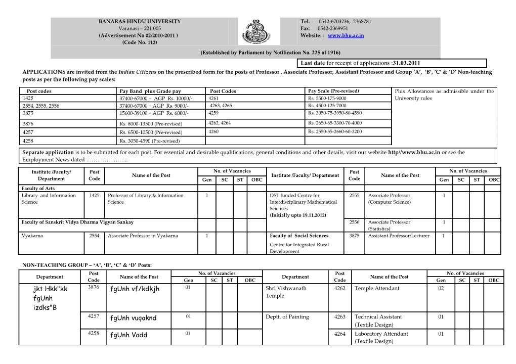 BOX(B) Qualification for Non-Teaching Group a Posts