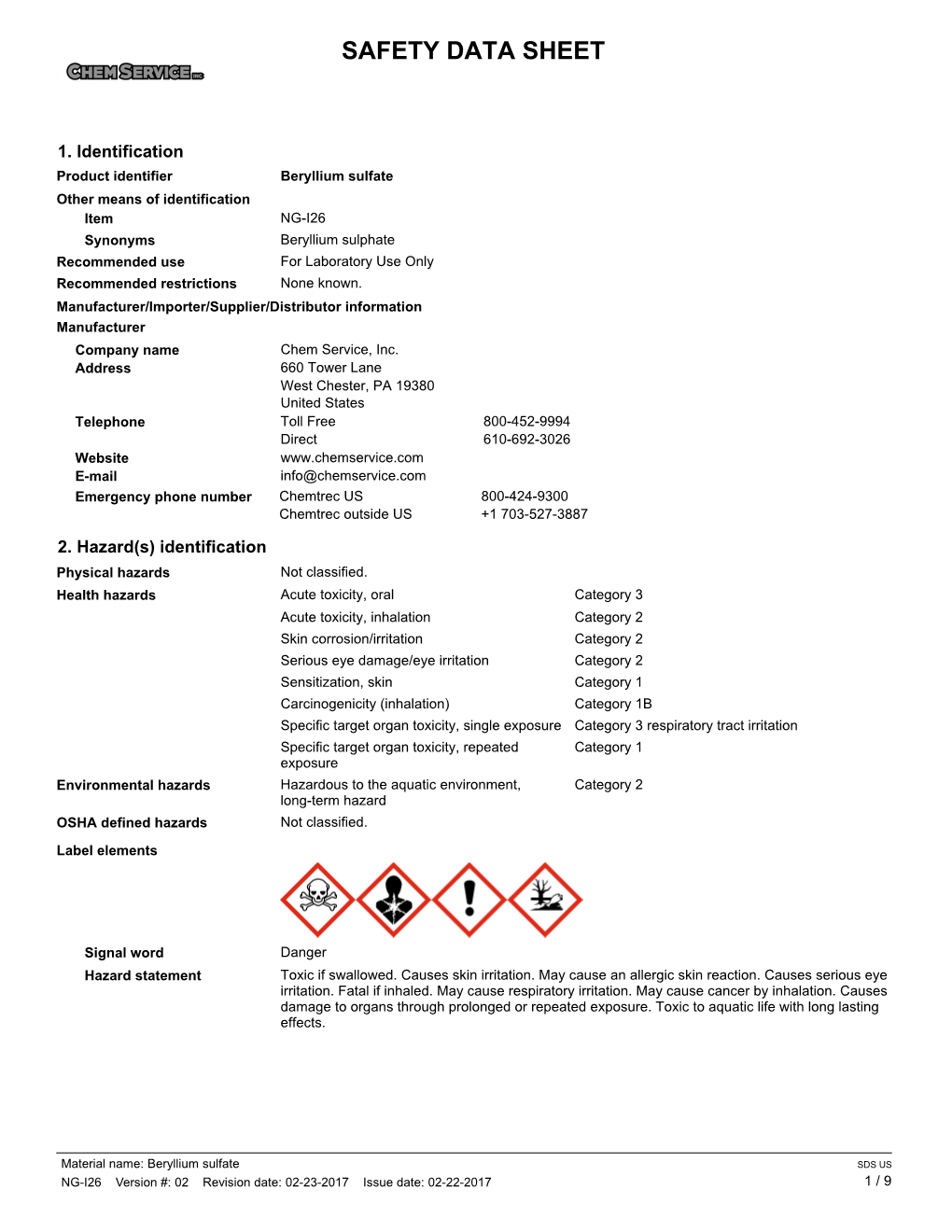 Safety Data Sheet