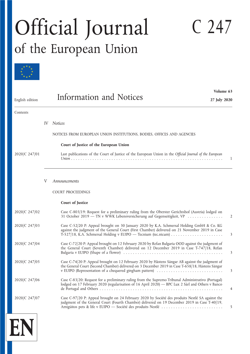 Official Journal of the European Union