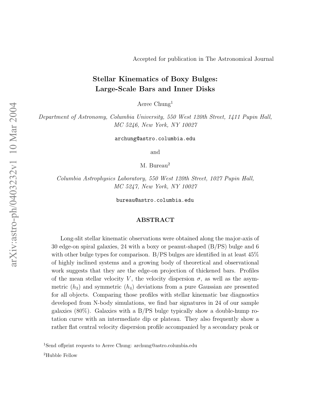 Stellar Kinematics of Boxy Bulges: Large-Scale Bars and Inner Disks