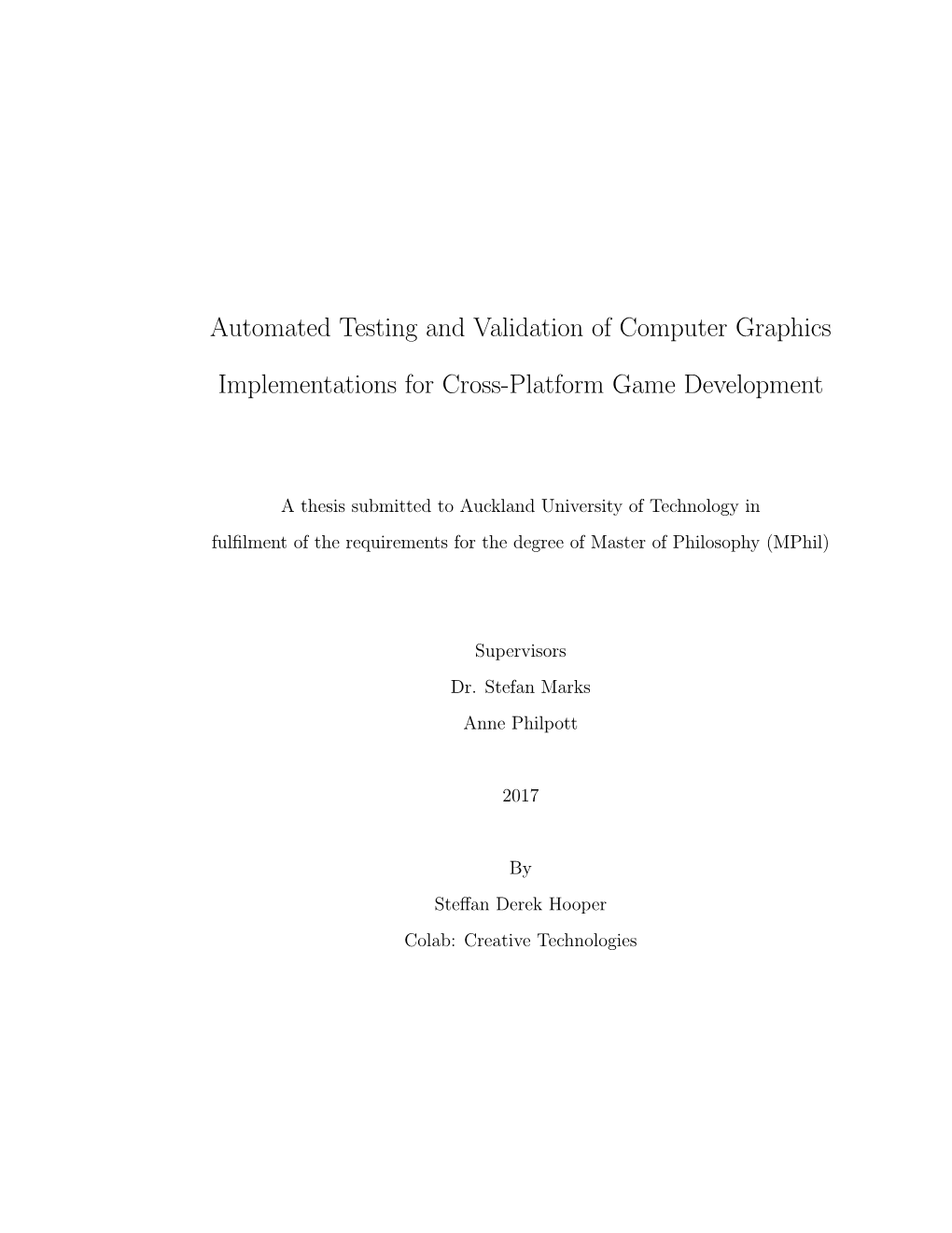 Automated Testing and Validation of Computer Graphics