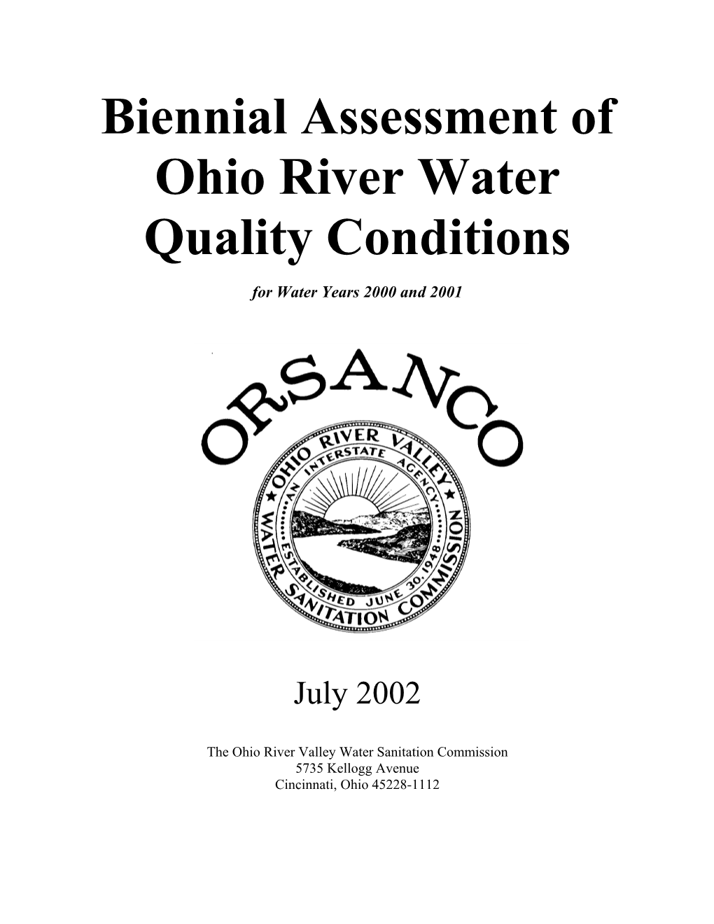 Biennial Assessment of Ohio River Water Quality Conditions