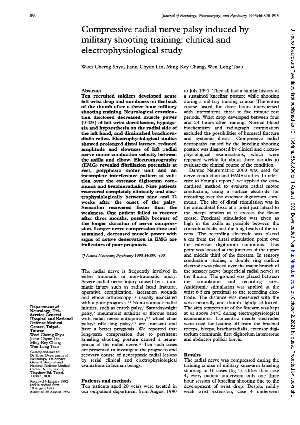 Compressive Radial Nerve Palsy Induced by Electrophysiological Study