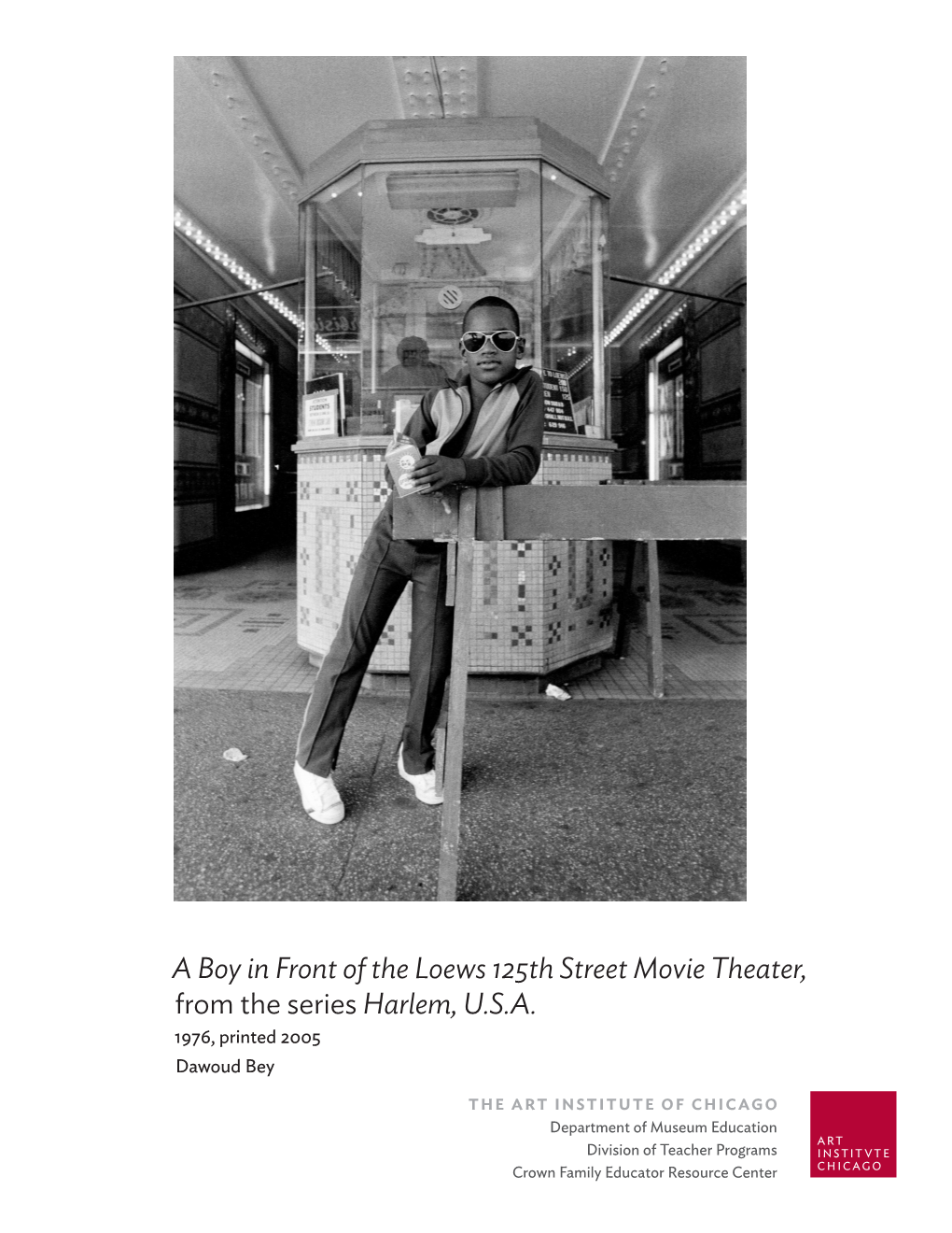 A Boy in Front of the Loews 125Th Street Movie Theater, from the Series Harlem, U.S.A