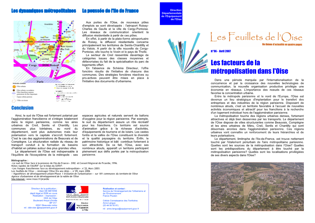 Les Facteurs De La Métropolisation Dans L'oise