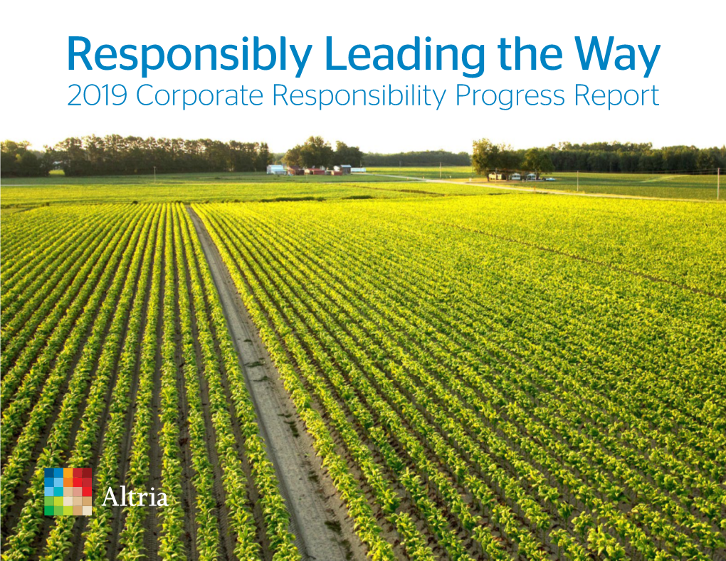 2019 Corporate Responsibility Progress Report 2019 Corporate Responsibility Progress Report