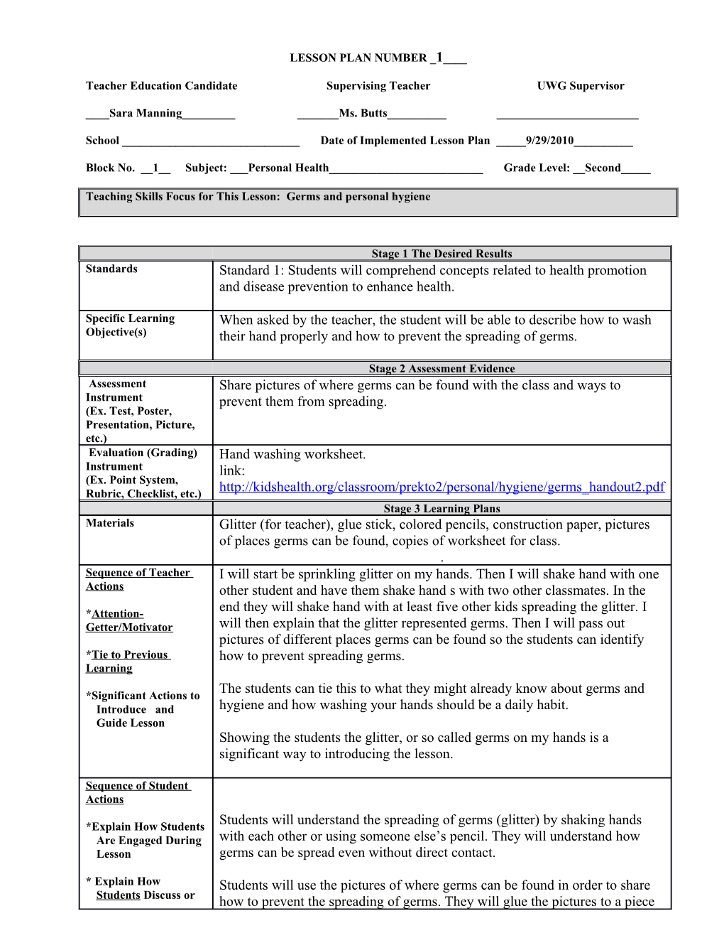 Lesson Planning Template s10