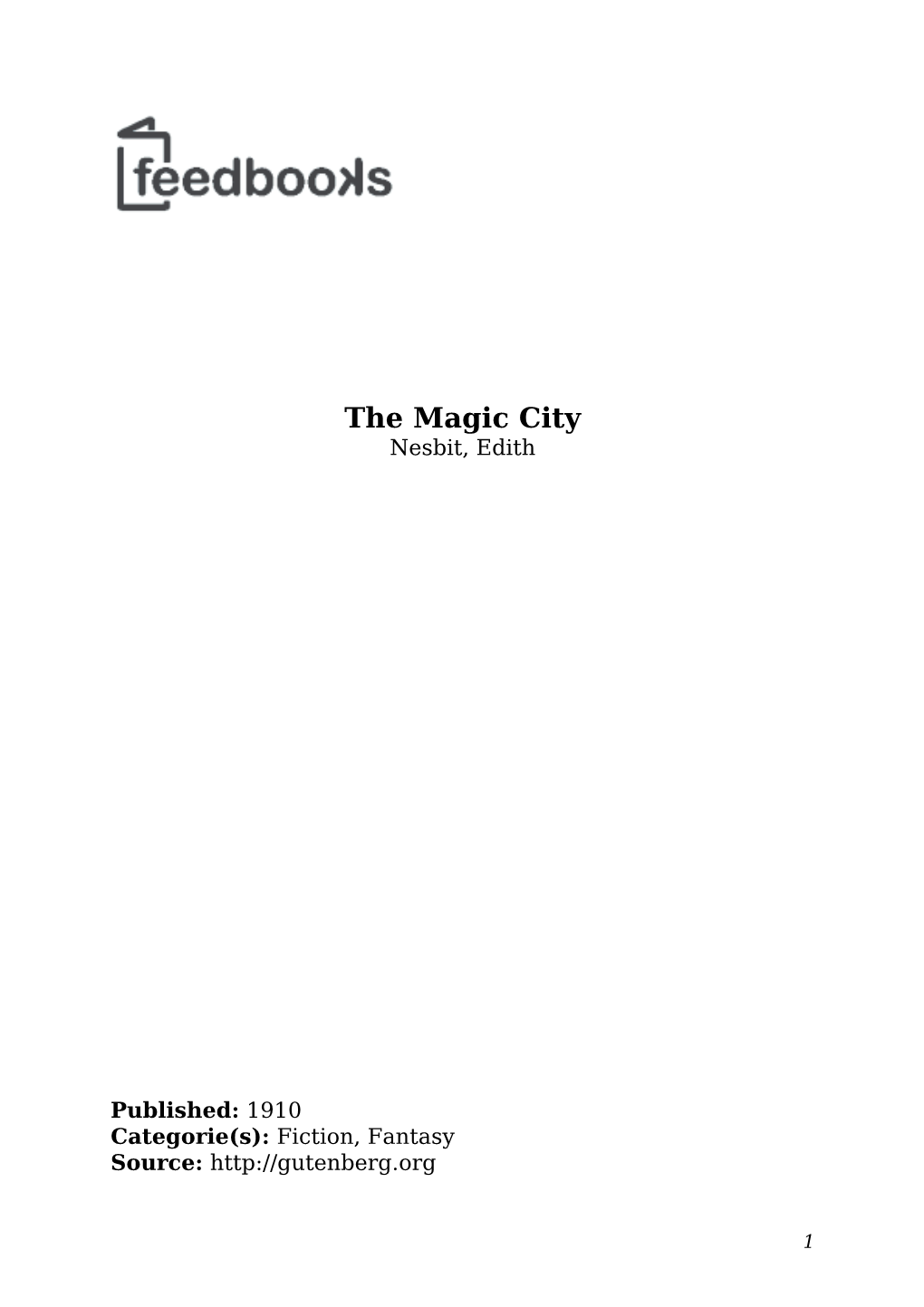 The Magic City Nesbit, Edith