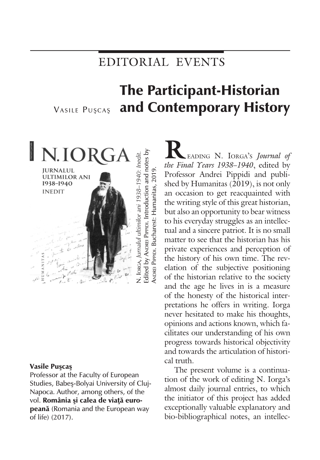 The Participant-Historian and Contemporary History