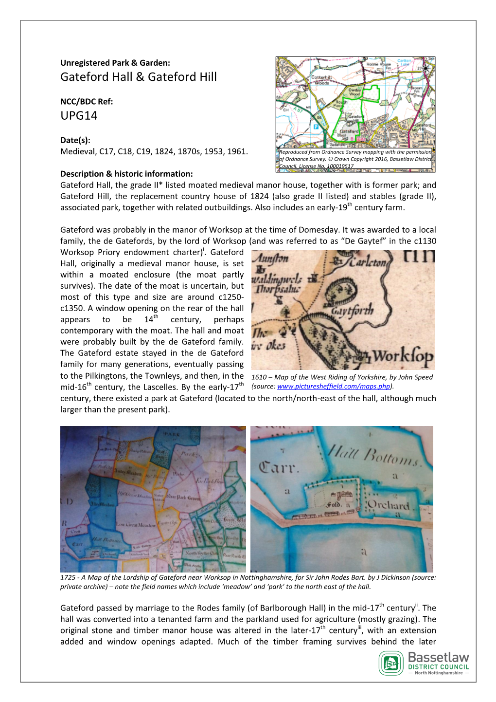 Gateford Hall & Gateford Hill UPG14