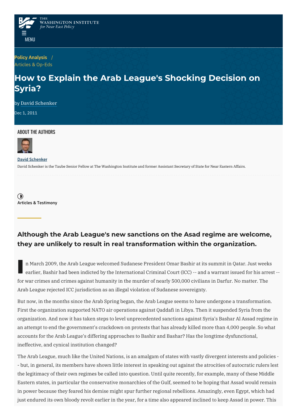 How to Explain the Arab League's Shocking Decision on Syria? | The