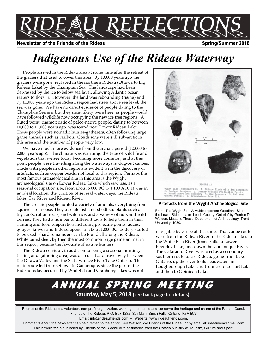 Indigenous Use of the Rideau Waterway