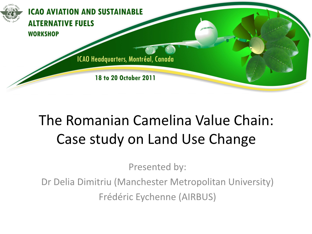 The Romanian Camelina Value Chain: Case Study on Land Use Change