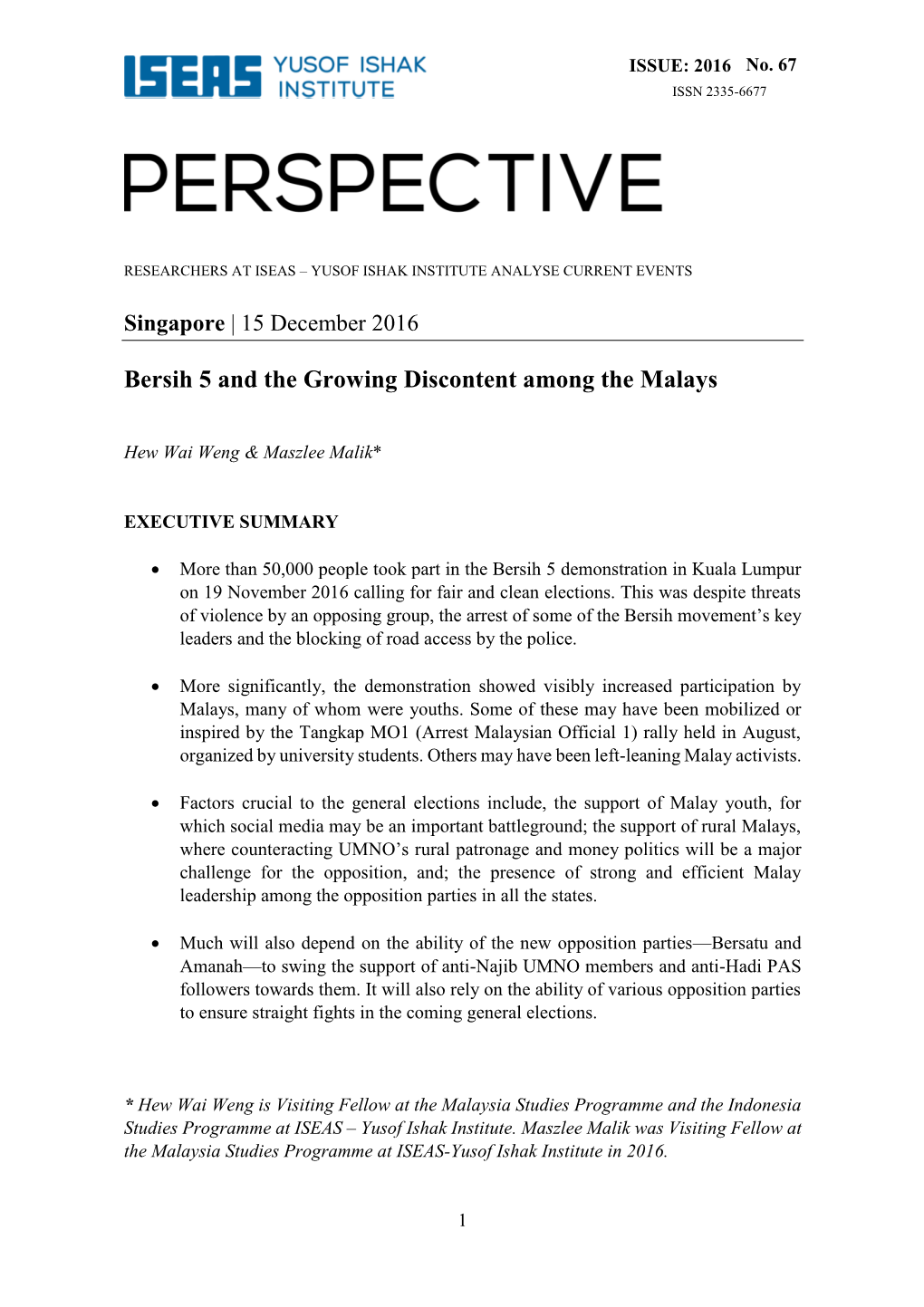 Bersih 5 and the Growing Discontent Among the Malays
