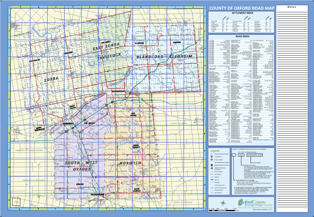 County of Oxford Road Map