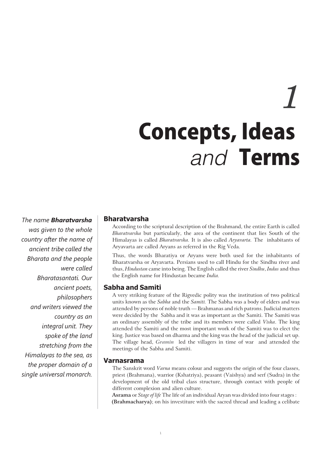 Concepts, Ideas and Terms