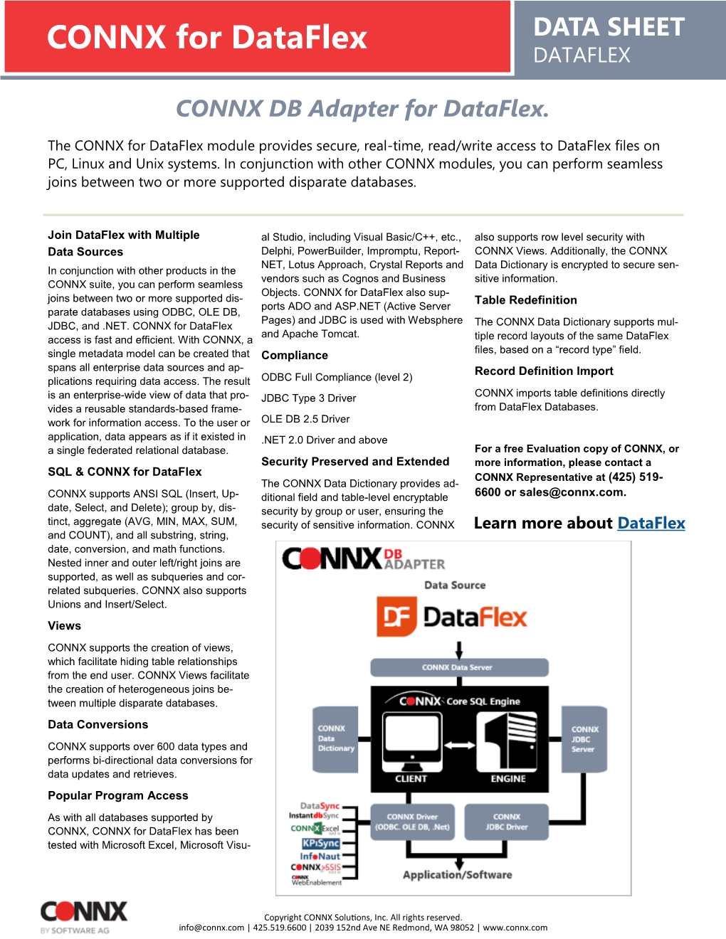 CONNX for Dataflex DATA SHEET DATAFLEX CONNX DB Adapter for Dataflex