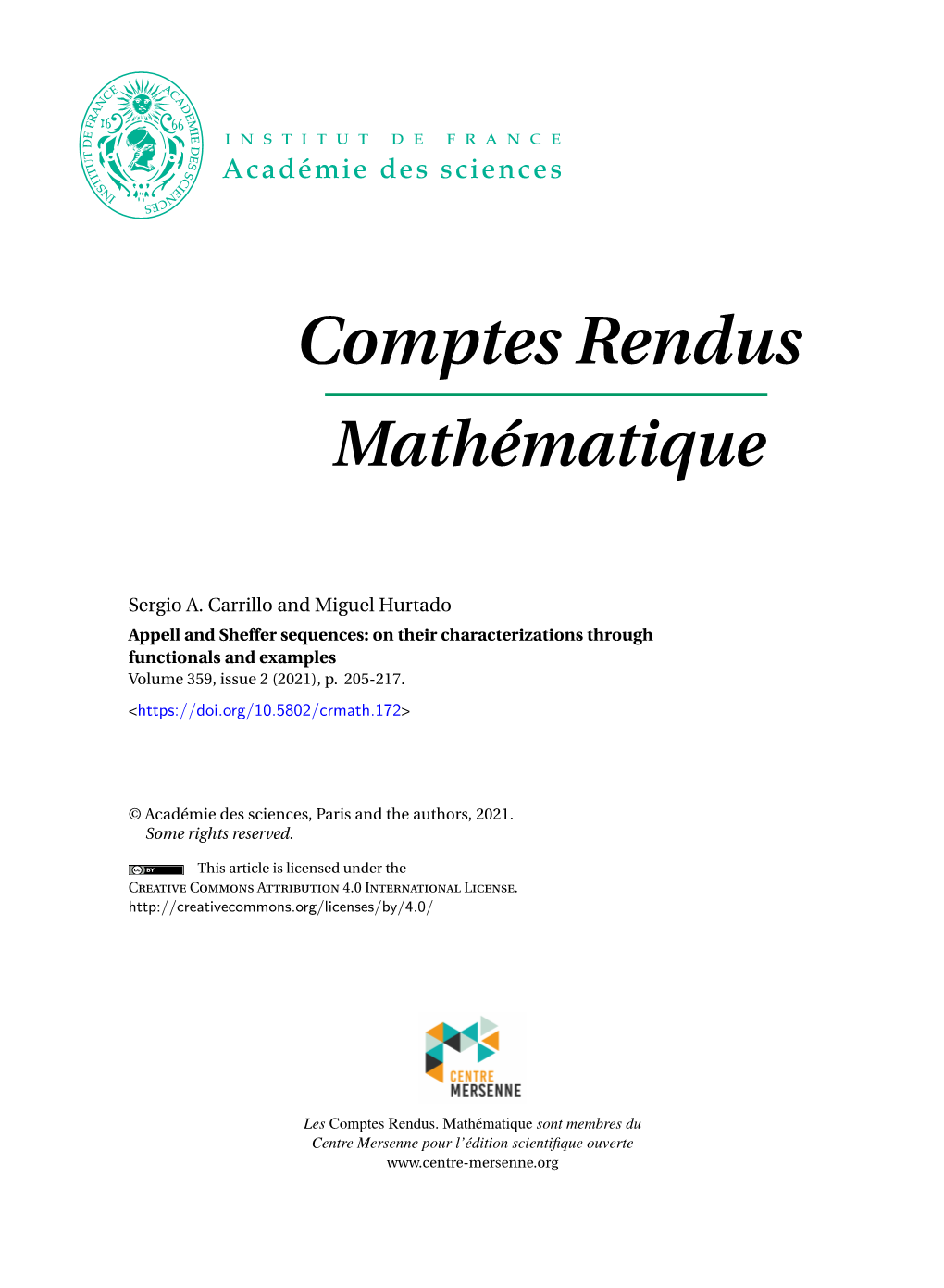 Appell and Sheffer Sequences