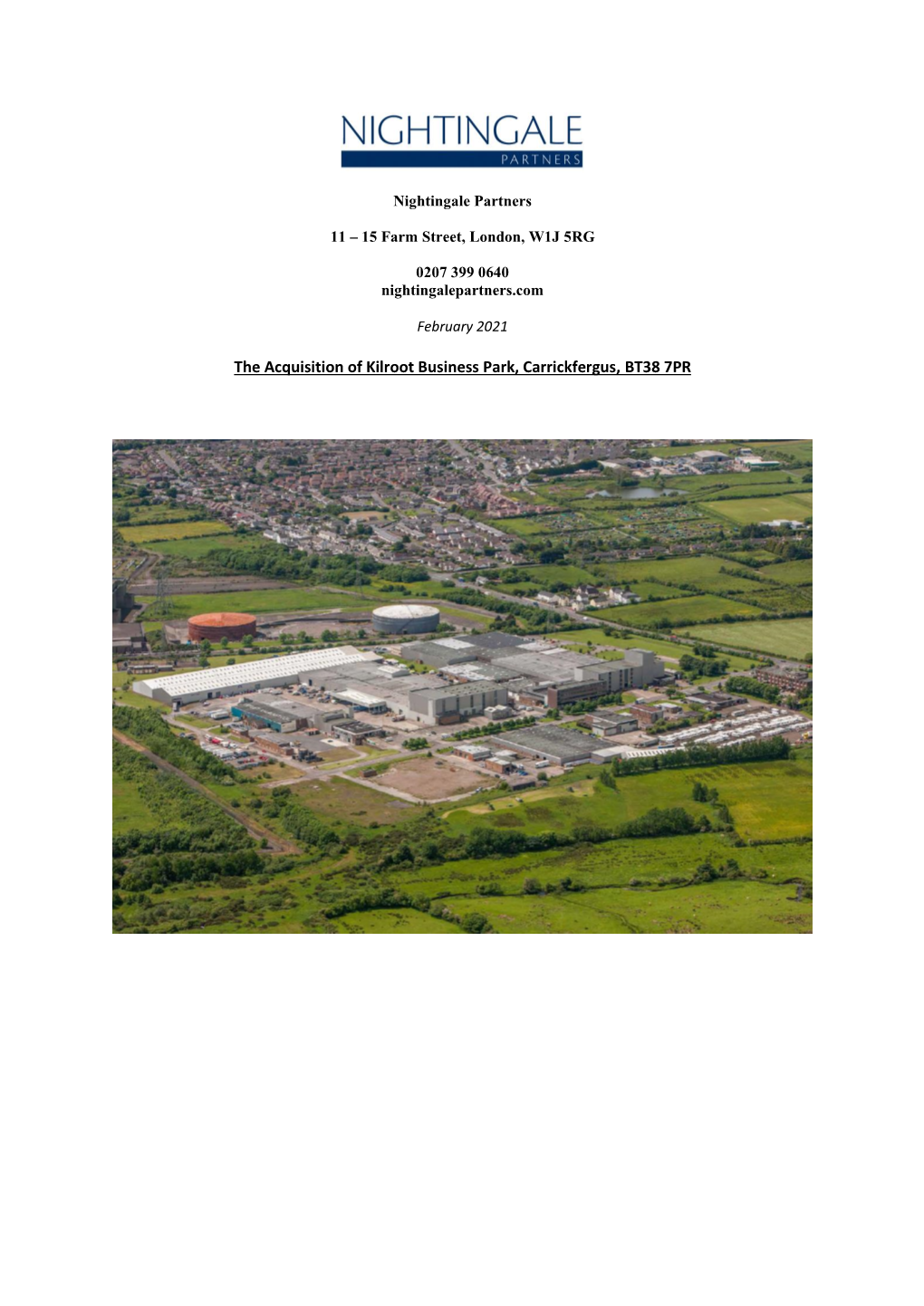 The Acquisition of Kilroot Business Park, Carrickfergus, BT38 7PR