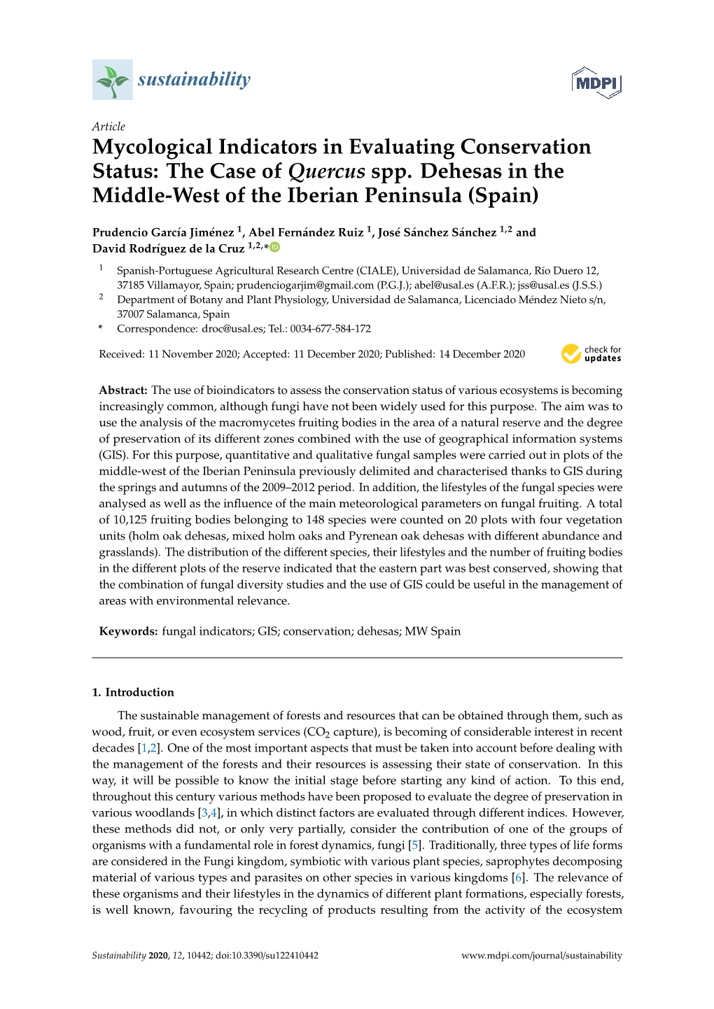 Mycological Indicators in Evaluating Conservation Status: the Case of Quercus Spp