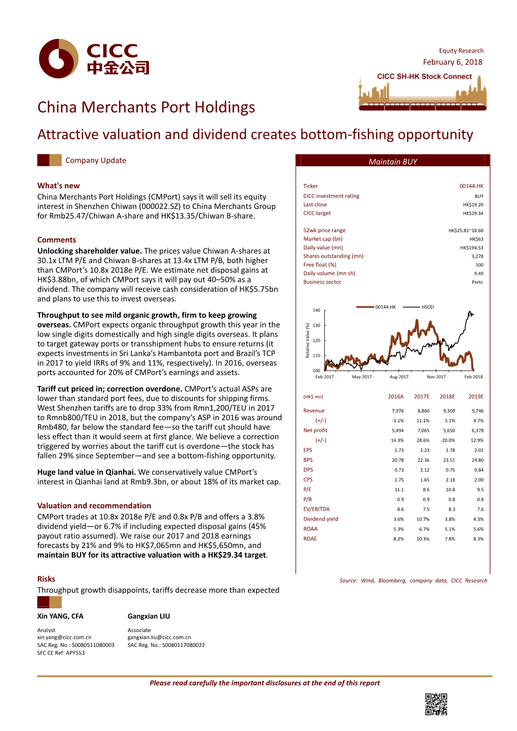 China Merchants Port Holdings Attractive Valuation and Dividend Creates Bottom-Fishing Opportunity
