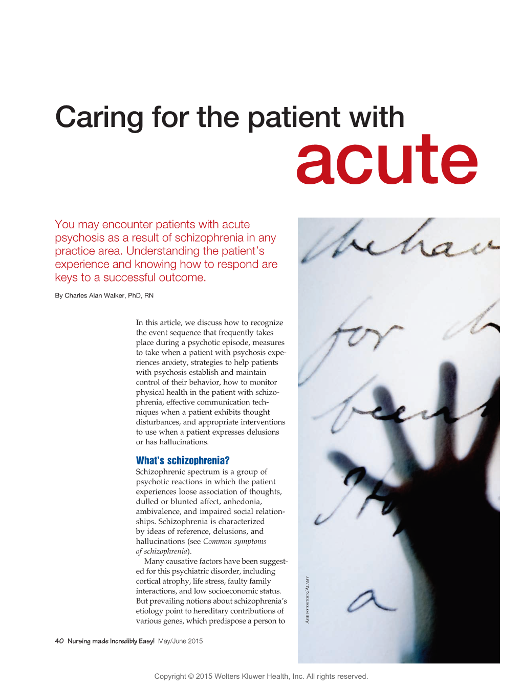 Caring for the Patient with Acute