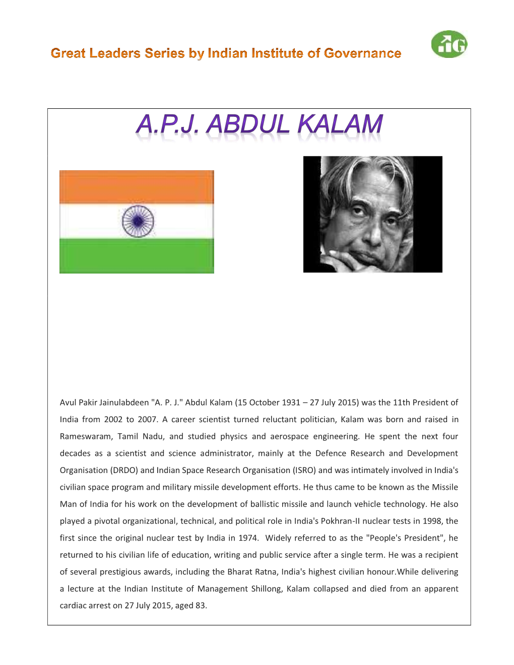 A.P.J. Abdul Kalam