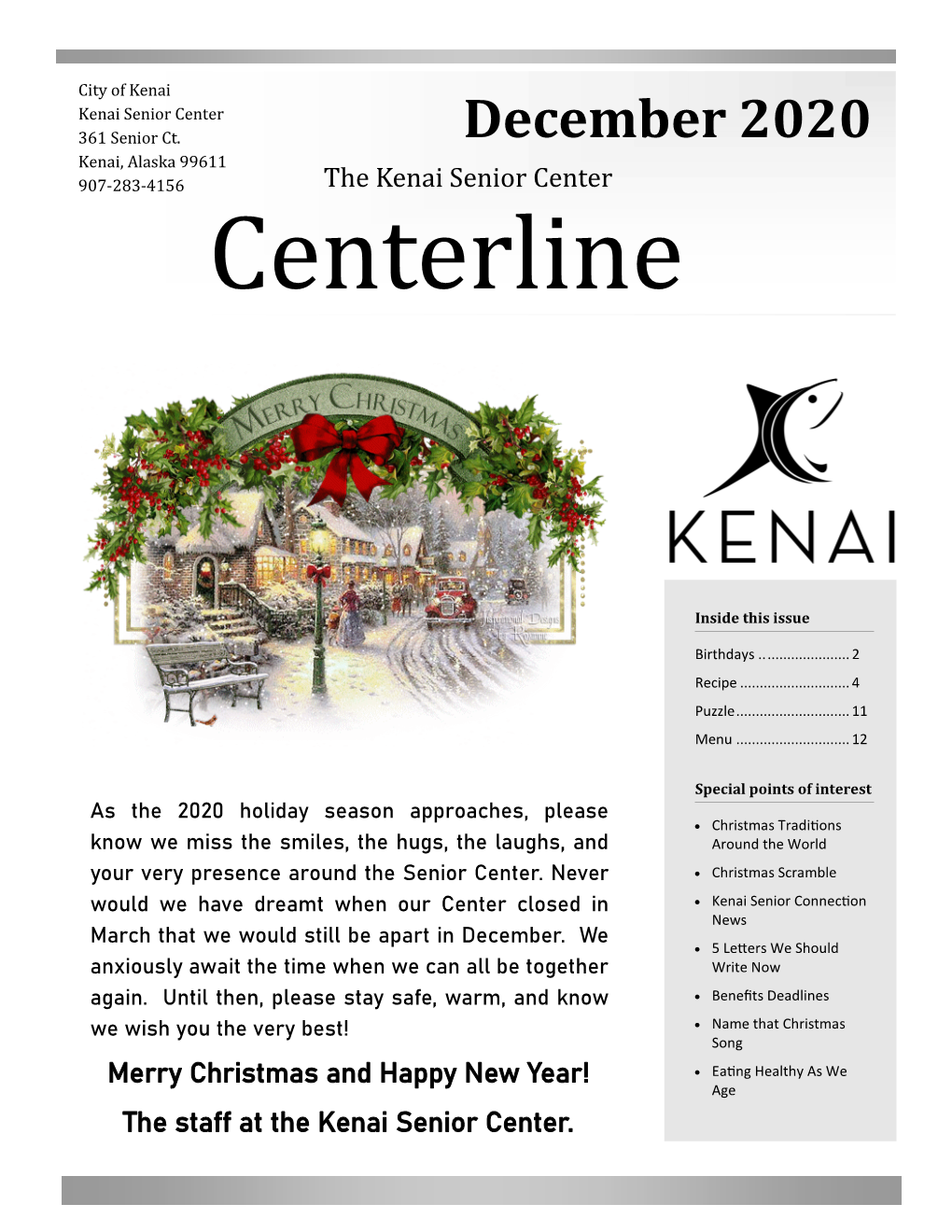 December 2020 Centerline Newsletter