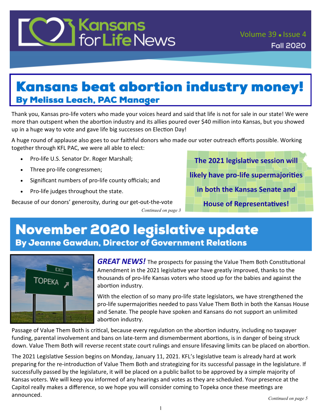 KFL Newsletter Fall 2020