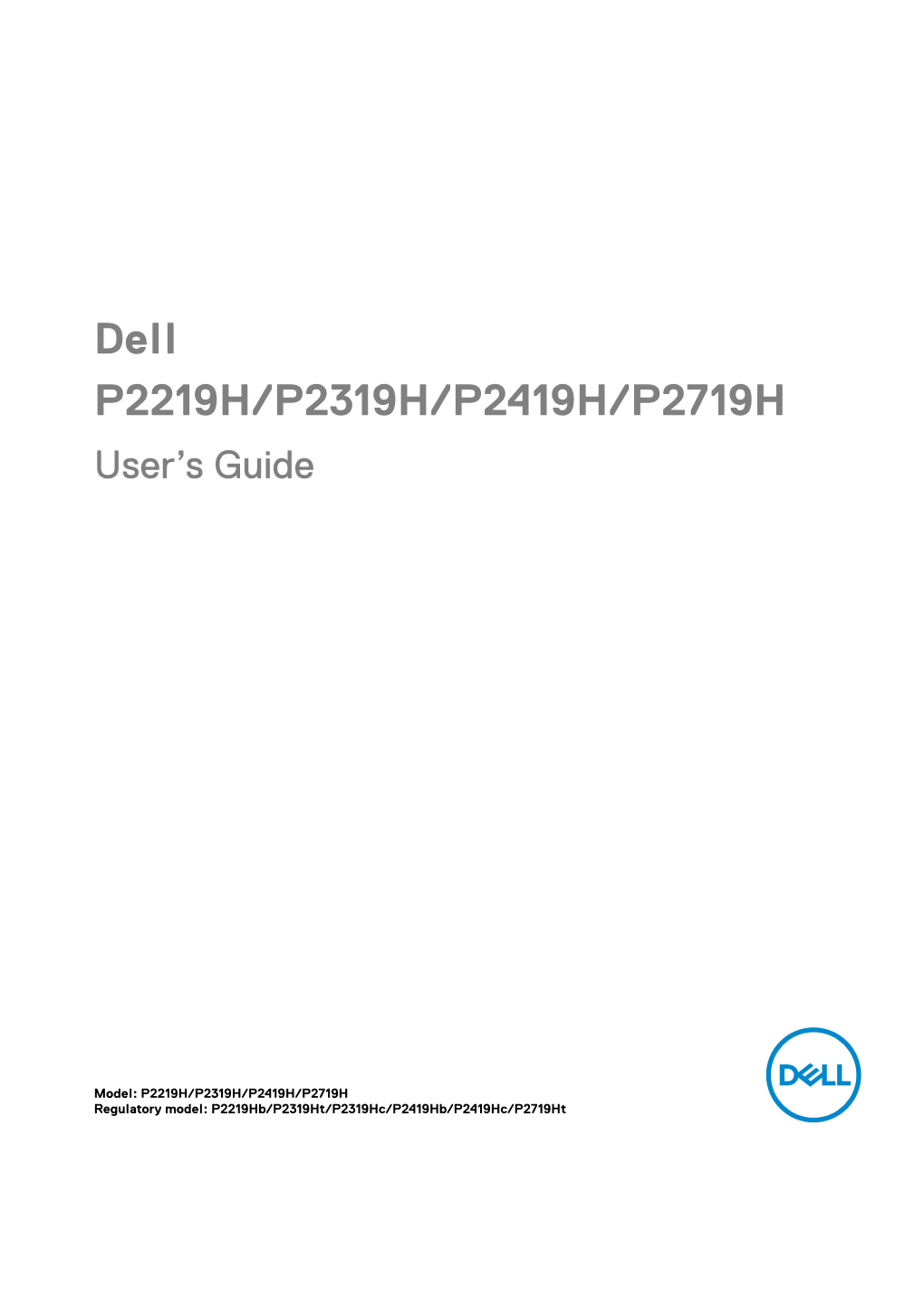 Dell P2219H/P2319H/P2419H/P2719H User’S Guide